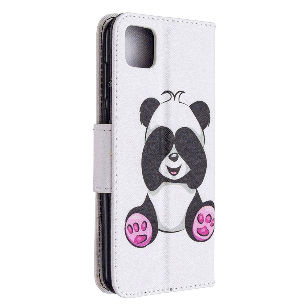Huawei Y5p Riflet Læder Cover m. Pung - Baby Panda