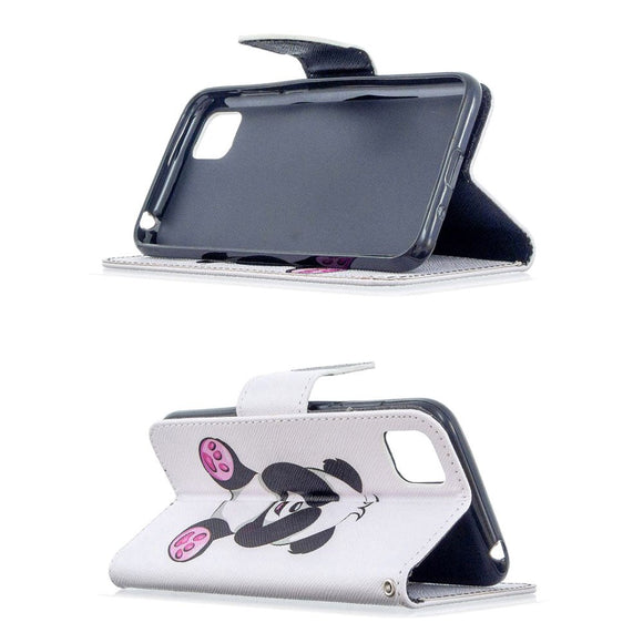 Huawei Y5p Riflet Læder Cover m. Pung - Baby Panda