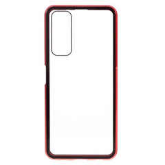 Huawei P Smart 2021 Magnetisk Cover m. Glas Forside & Bagside - Rød