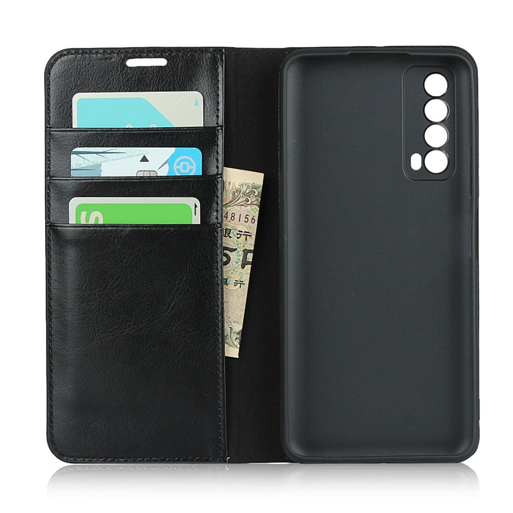Huawei P Smart (2021) Neutralt Læder Cover m. Pung - Sort