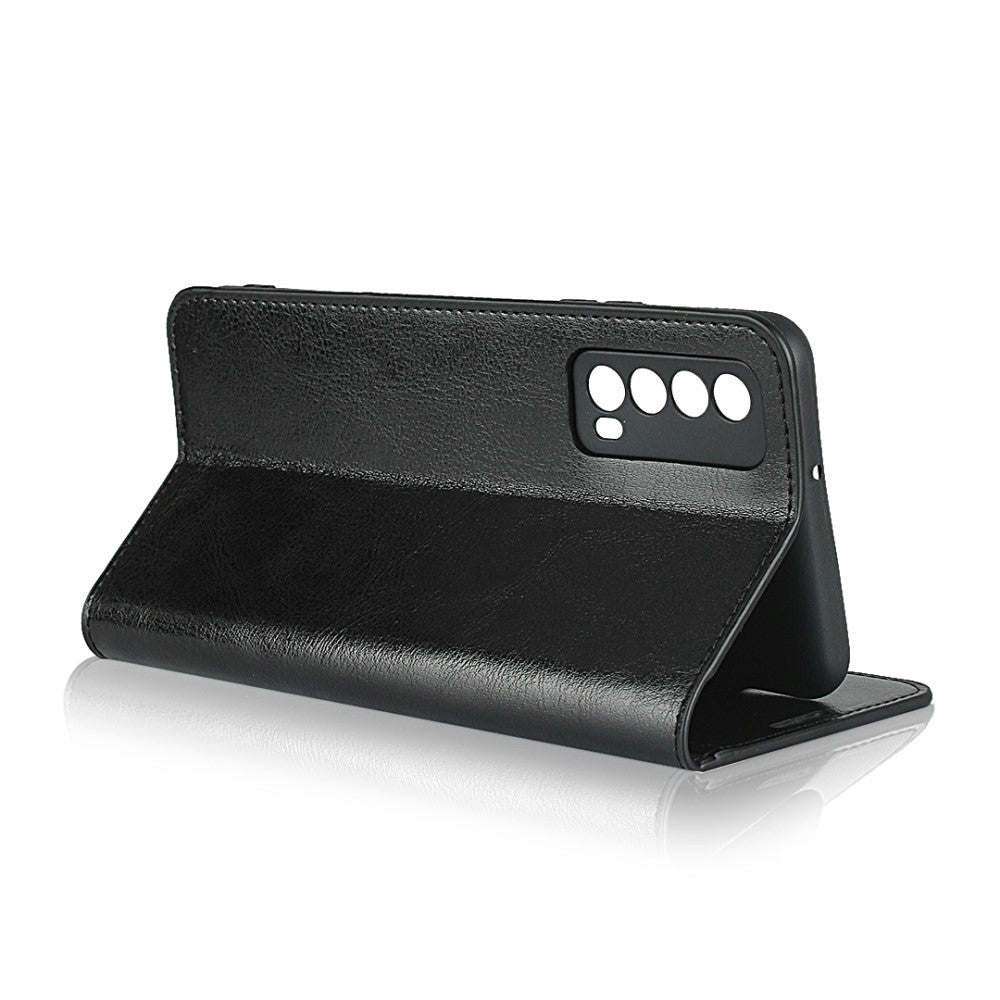 Huawei P Smart (2021) Neutralt Læder Cover m. Pung - Sort