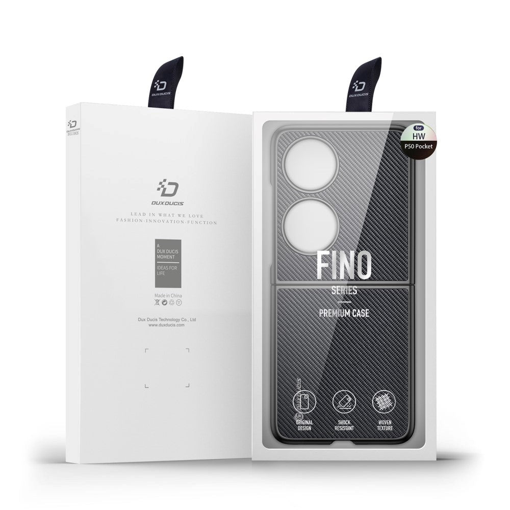 Huawei P50 Pocket Dux Ducis FINO Series Nylon Bagside Cover - Sort