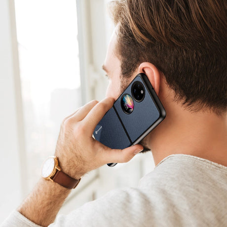 Huawei P50 Pocket Dux Ducis FINO Series Nylon Bagside Cover - Blå