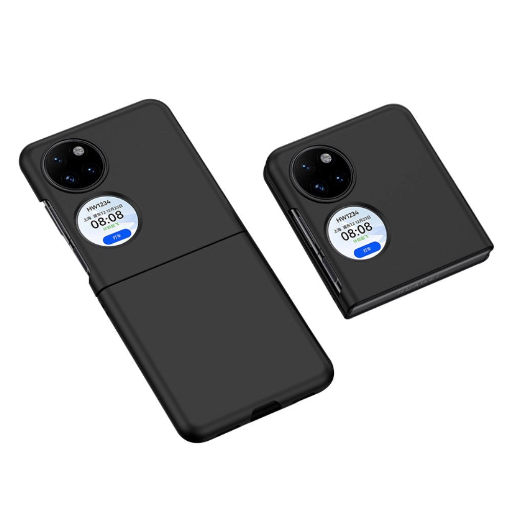 Huawei P50 Pocket Hårdt Plastik Cover m. Gummi Belagt Overflade - Sort