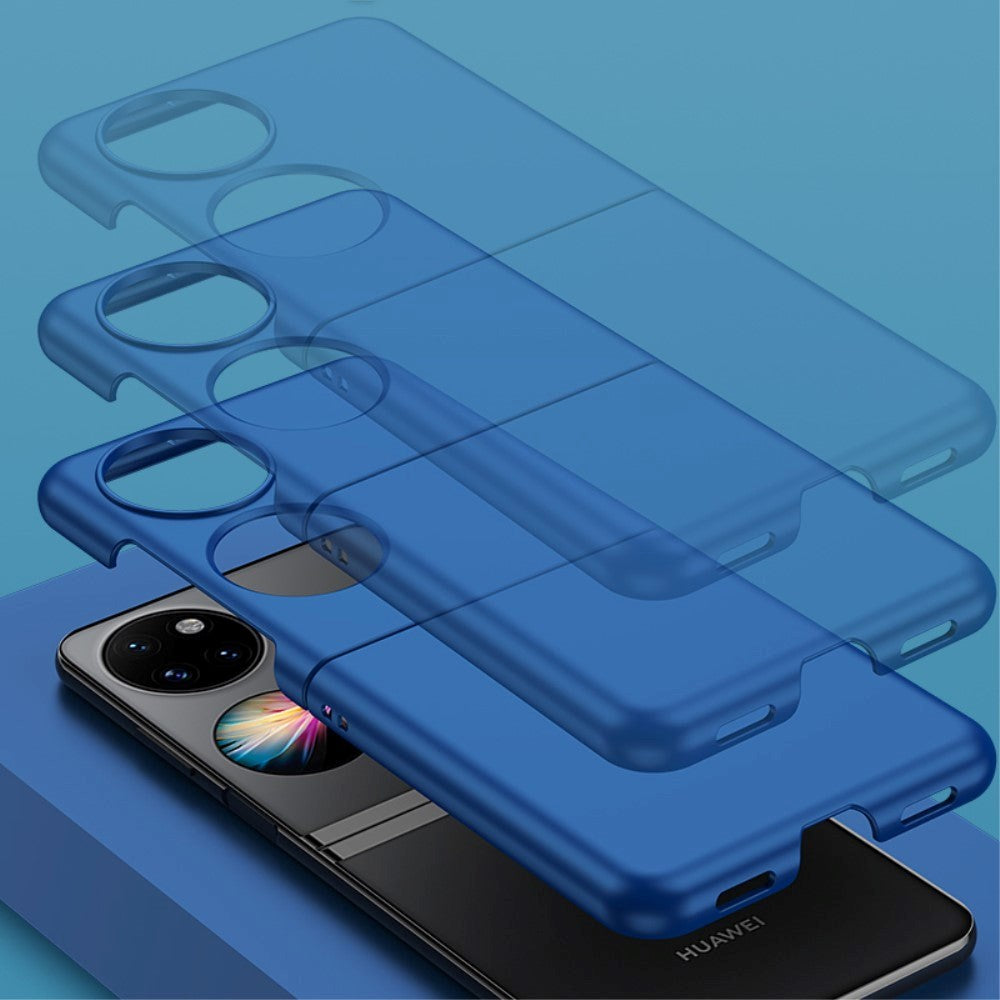 Huawei P50 Pocket Hårdt Plastik Cover m. Gummi Belagt Overflade - Sort