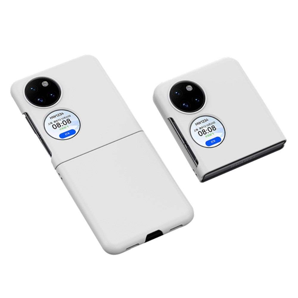 Huawei P50 Pocket Hårdt Plastik Cover m. Gummi Belagt Overflade - Hvid