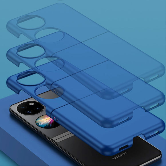 Huawei P50 Pocket Hårdt Plastik Cover m. Gummi Belagt Overflade - Hvid