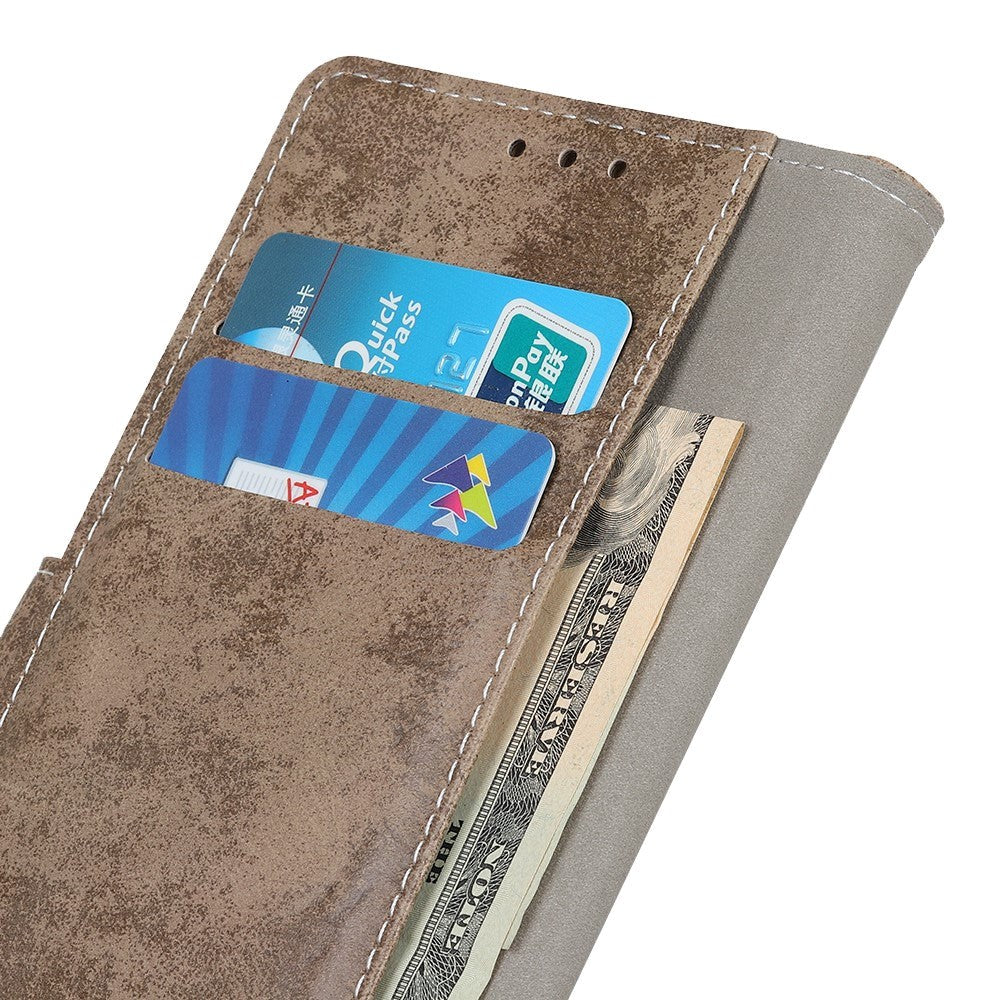 Motorola Moto E6 Plus Vintage Læder Cover m. Pung Brun