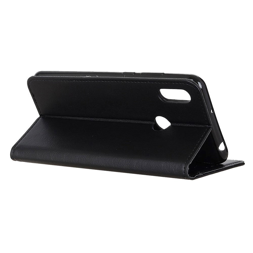 Motorola Moto E6 Plus Læder Cover m. Pung - Sort