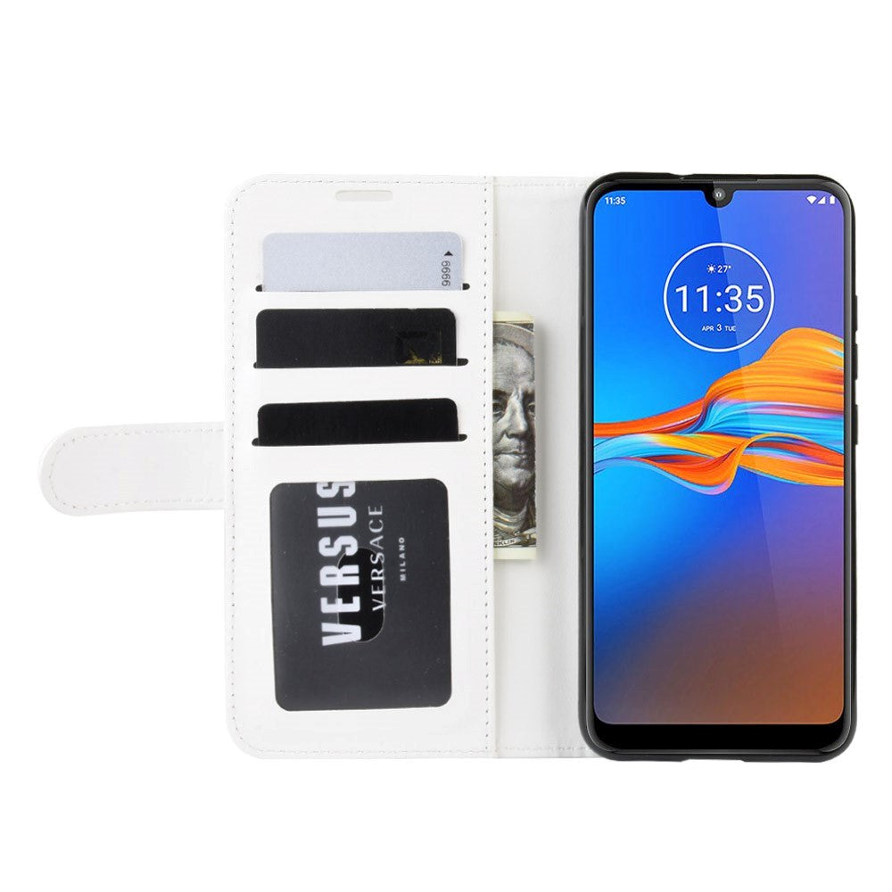 Motorola Moto E6 Plus Neutralt Læder Cover m. Pung Hvid