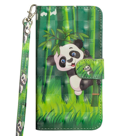Huawei P40 Lite E Light Spot Læder Cover m. Pung & Strop - Panda