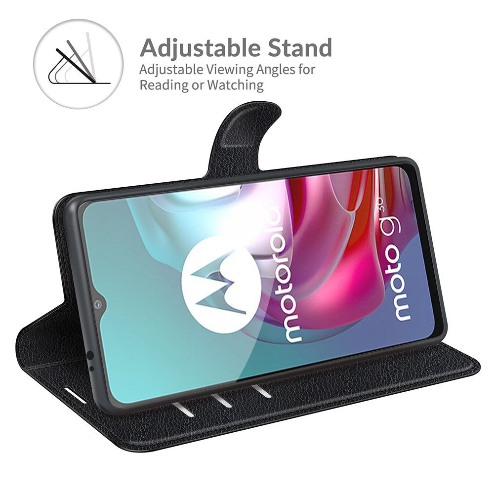 EIDERWOOD Motorola Moto G10 / G20 / G30 Kunstlæder Flip Cover m. Kortholder & Ståfunktion - Sort