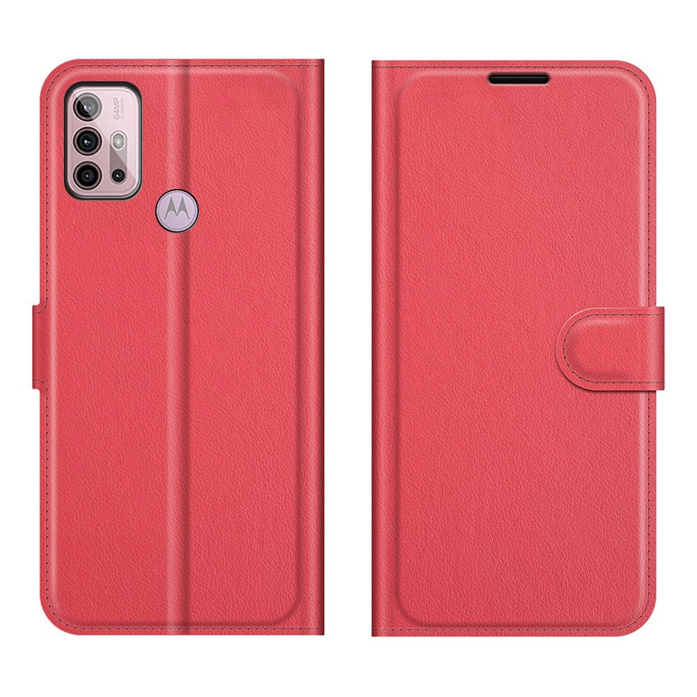 EIDERWOOD Motorola Moto G10 / G20 / G30 Kunstlæder Flip Cover m. Kortholder & Ståfunktion - Rød