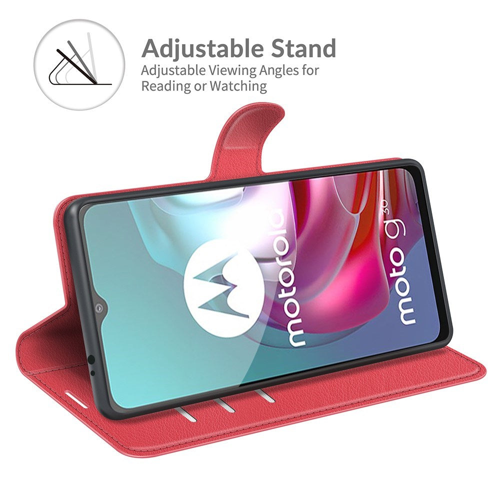 EIDERWOOD Motorola Moto G10 / G20 / G30 Kunstlæder Flip Cover m. Kortholder & Ståfunktion - Rød