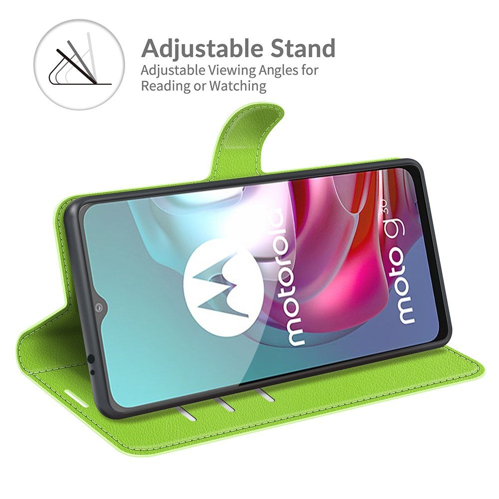 EIDERWOOD Motorola Moto G10 / G20 / G30 Kunstlæder Flip Cover m. Kortholder & Ståfunktion - Grøn