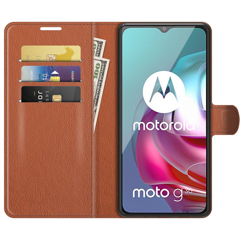 EIDERWOOD Motorola Moto G10 / G20 / G30 Kunstlæder Flip Cover m. Kortholder & Ståfunktion - Brun