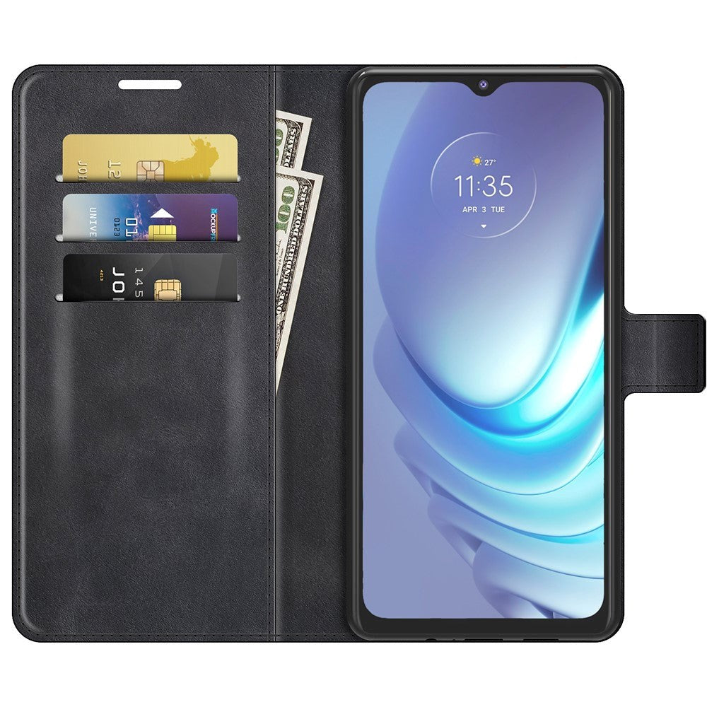 Motorola Moto G50 Læder Cover m. Ståfunktion & Kortholder - Sort