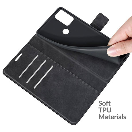 Motorola Moto G50 Læder Cover m. Ståfunktion & Kortholder - Sort