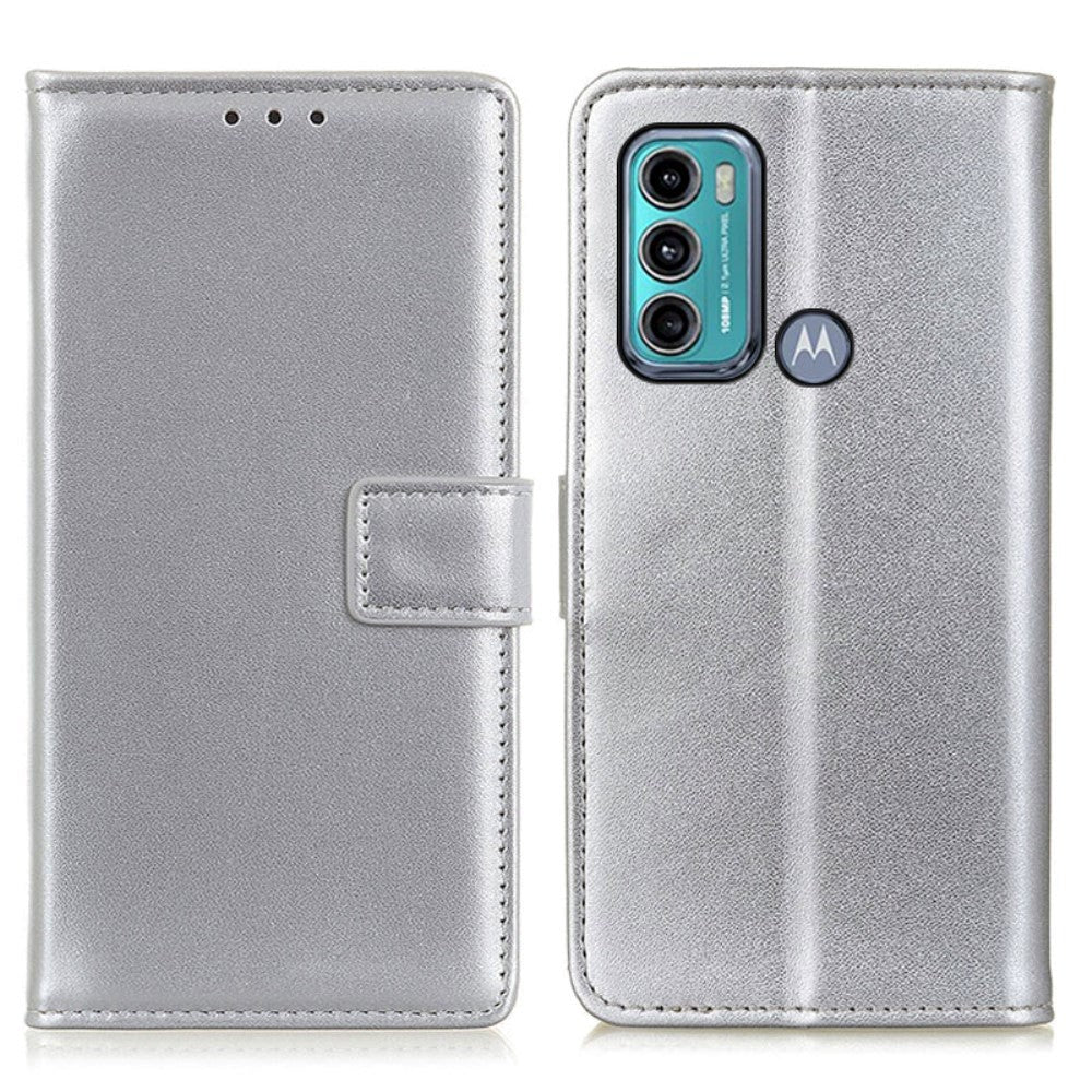 Motorola Moto G60 Læder Cover m. Pung - Sølv