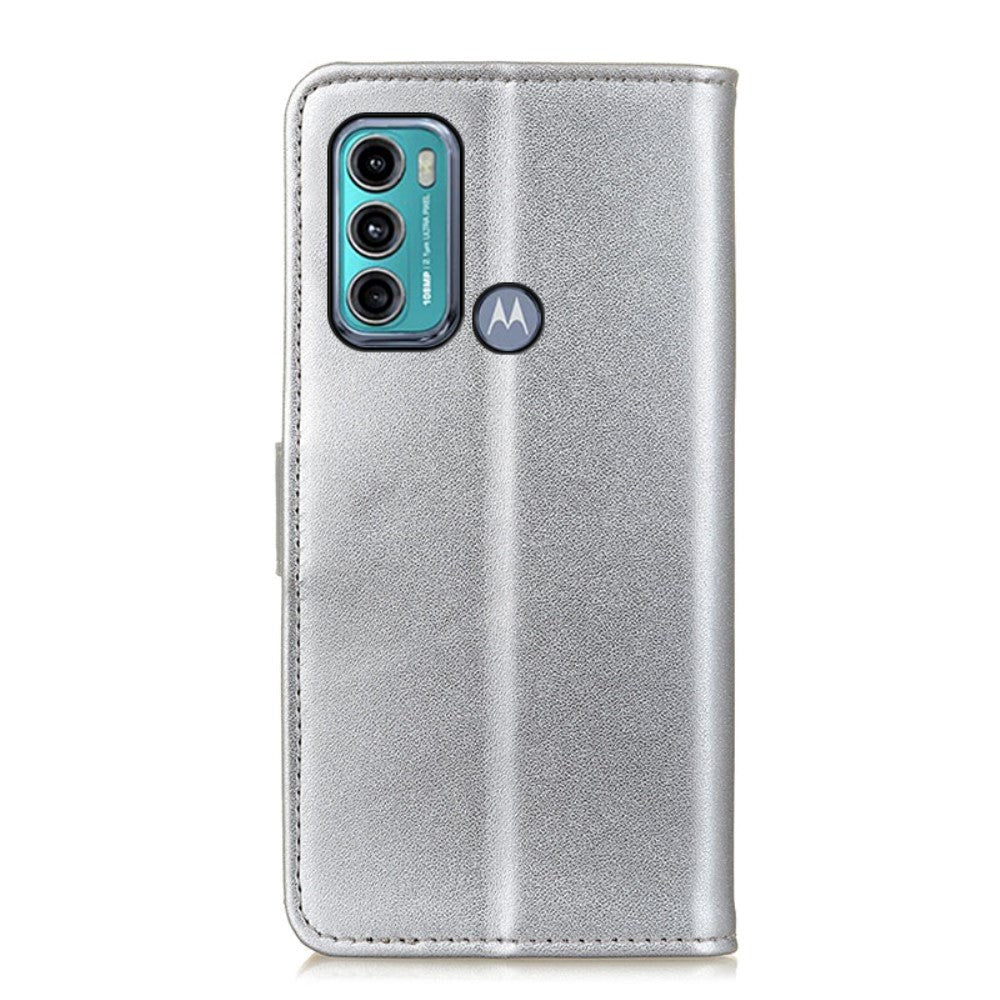 Motorola Moto G60 Læder Cover m. Pung - Sølv
