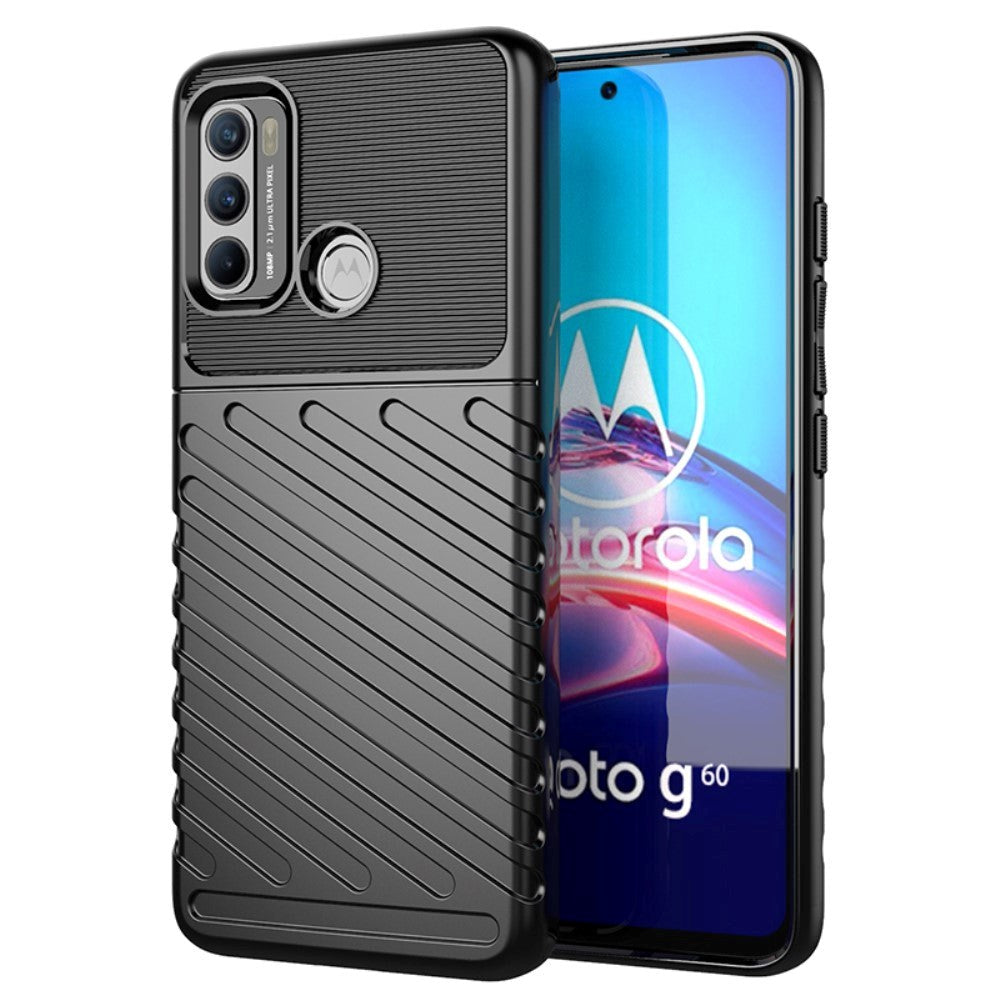 Motorola Moto G60 Thunder Series Twill Plastik Cover - Sort