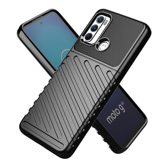 Motorola Moto G60 Thunder Series Twill Plastik Cover - Sort