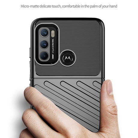 Motorola Moto G60 Thunder Series Twill Plastik Cover - Sort