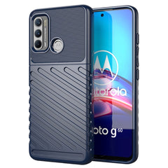 Motorola Moto G60 Thunder Series Twill Plastik Cover - Blå