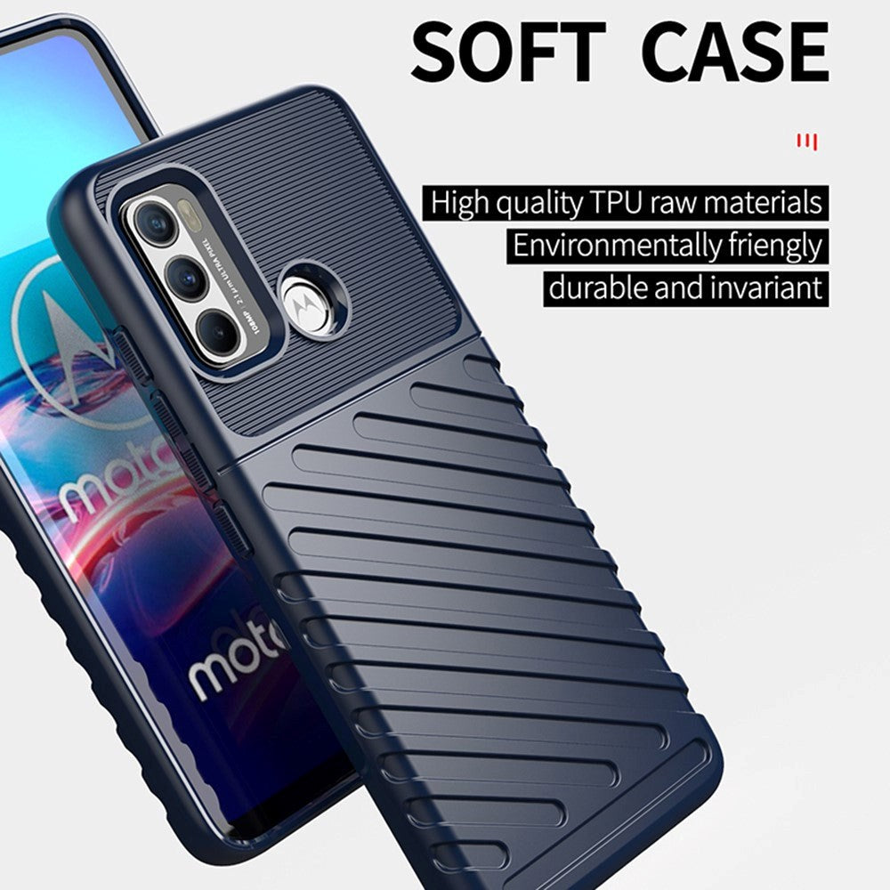 Motorola Moto G60 Thunder Series Twill Plastik Cover - Blå