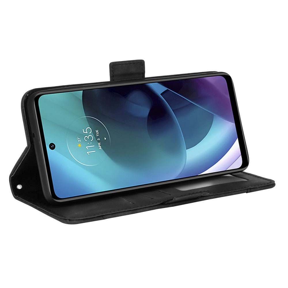 Motorola Moto G Stylus (2022) Blødt Læder Cover m. Pung - Sort