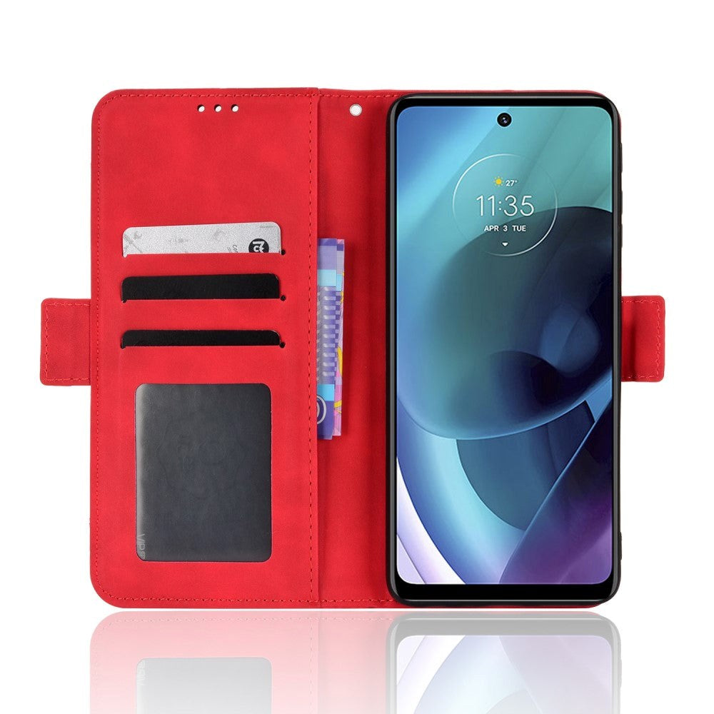 Motorola Moto G Stylus (2022) Blødt Læder Cover m. Pung - Rød