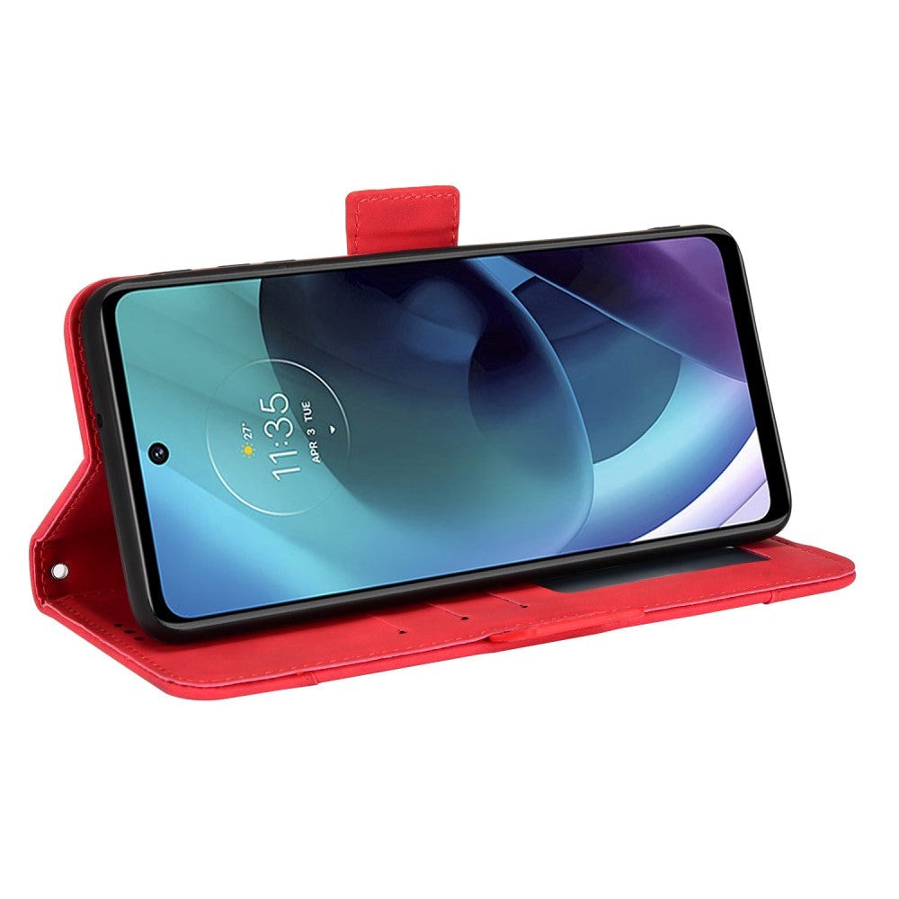 Motorola Moto G Stylus (2022) Blødt Læder Cover m. Pung - Rød