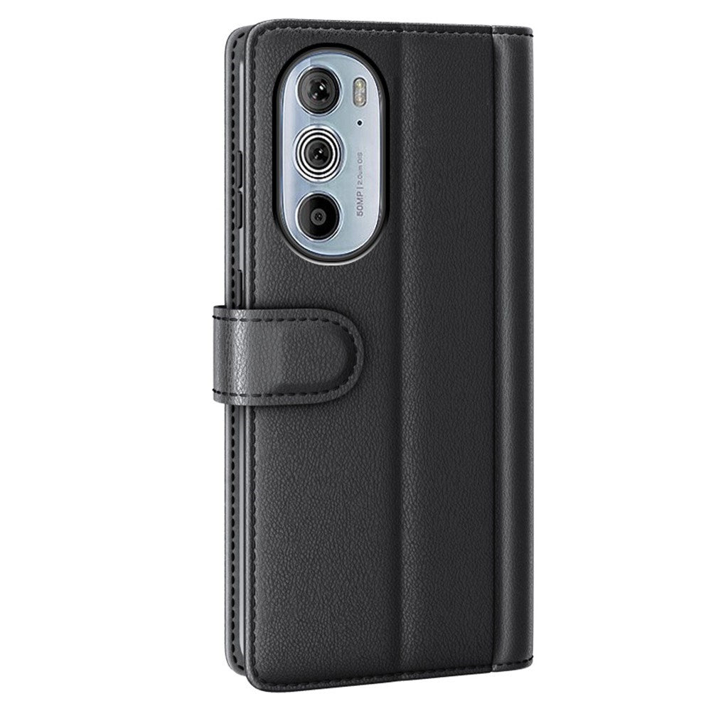 EIDERWOOD Motorola Edge 30 Pro Kunstlæder Flip Cover m. Kortholder - Sort