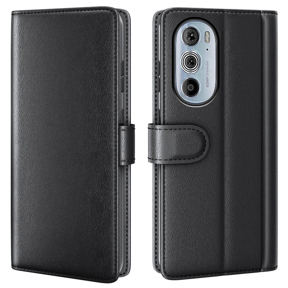 EIDERWOOD Motorola Edge 30 Pro Kunstlæder Flip Cover m. Kortholder - Sort