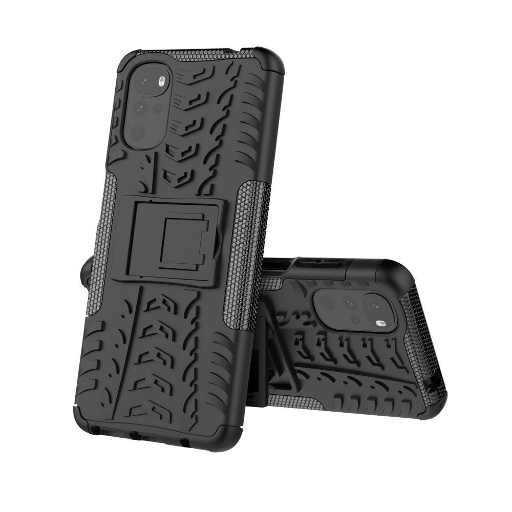 Motorola Moto G22 Cool Tyre Håndværker Cover m. Stander - Sort