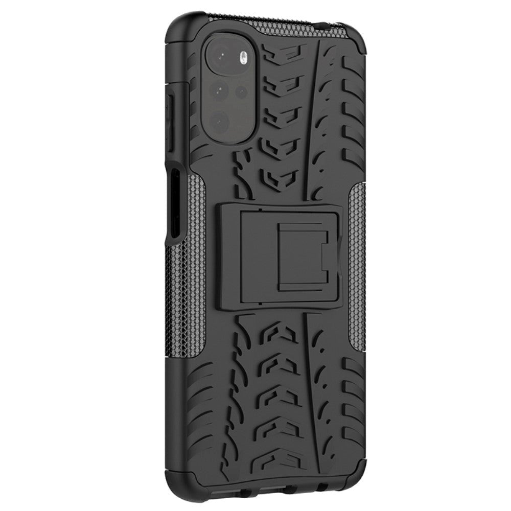 Motorola Moto G22 Cool Tyre Håndværker Cover m. Stander - Sort