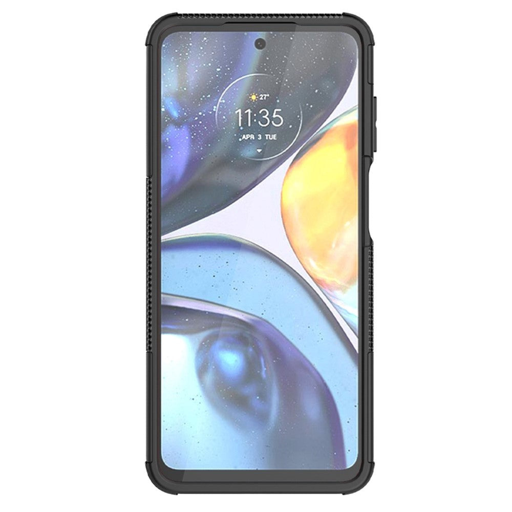 Motorola Moto G22 Cool Tyre Håndværker Cover m. Stander - Sort