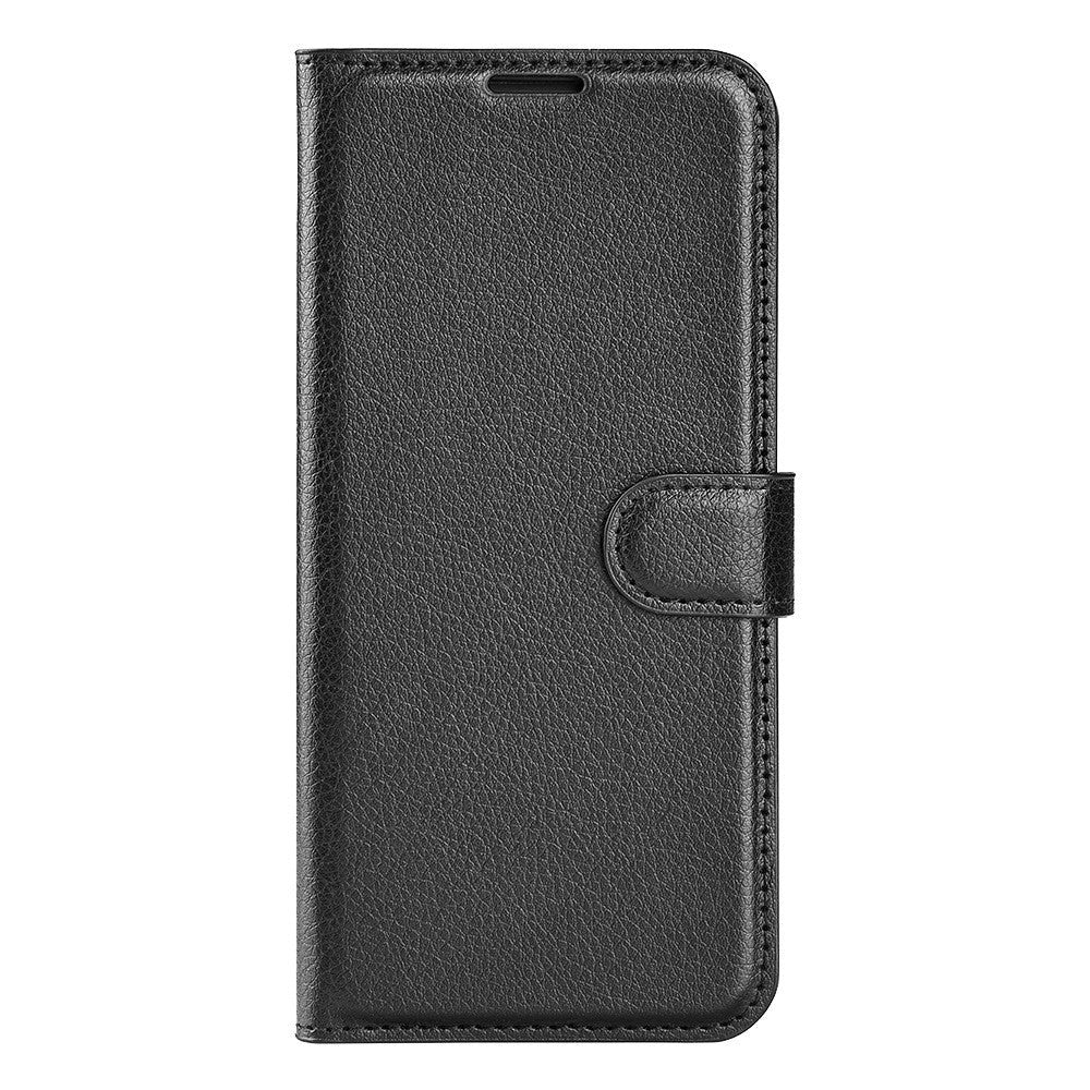 Motorola Edge 30 Litchi Læder Cover m. Pung - Sort
