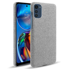 Motorola Moto E32 / E32s Stofbetrukket Plastik Cover - Lys Grå