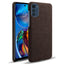 Motorola Moto E32 / E32s Stofbetrukket Plastik Cover - Brun