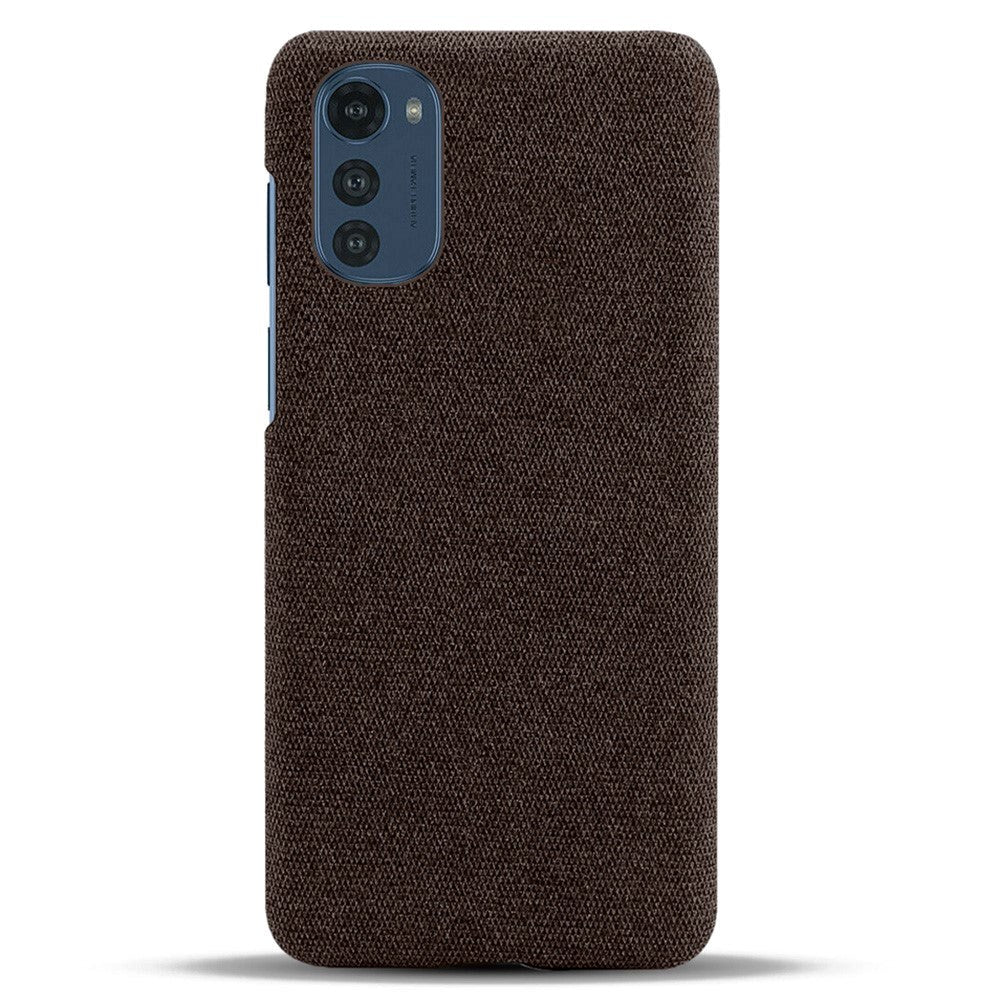 Motorola Moto E32 / E32s Stofbetrukket Plastik Cover - Brun