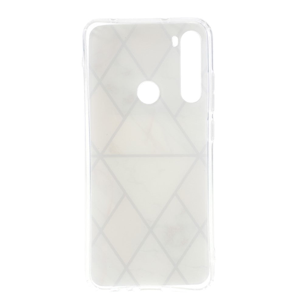 Xiaomi Redmi Note 8 Plastik Cover - Lyserød / Hvid Marmor