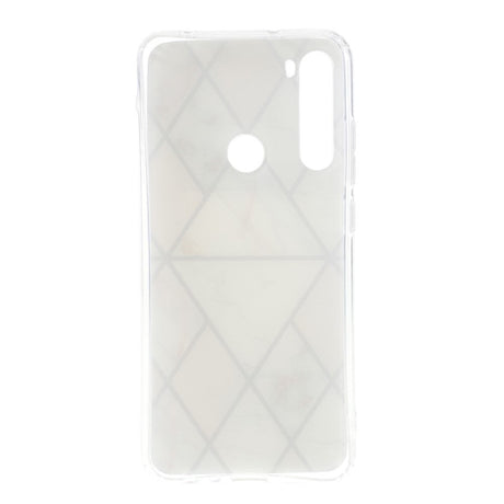 Xiaomi Redmi Note 8 Plastik Cover - Lyserød / Hvid Marmor