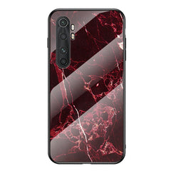 Xiaomi Mi Note 10 Lite Cover m. Glasbagside - Rød Marmor