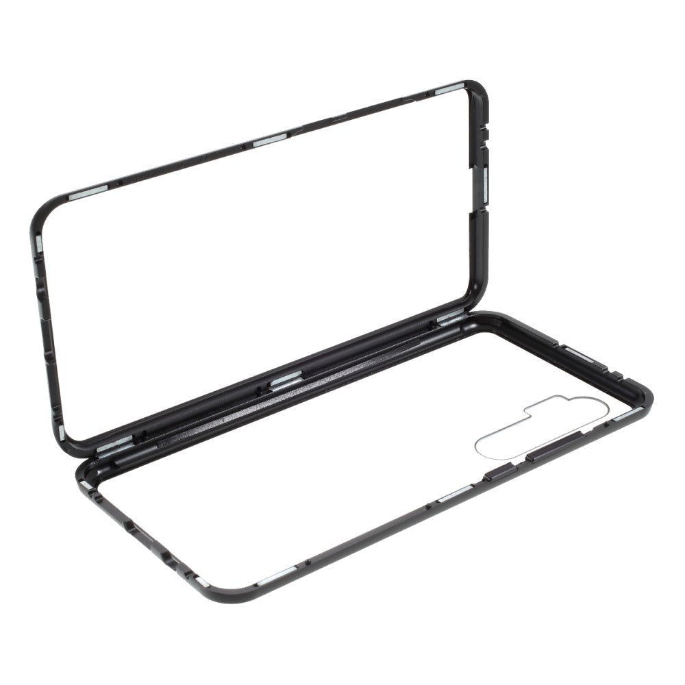 Xiaomi Mi Note 10 Lite 360⁰ Magnetisk Metal Cover m. Glas Bagside & Forside - Sort