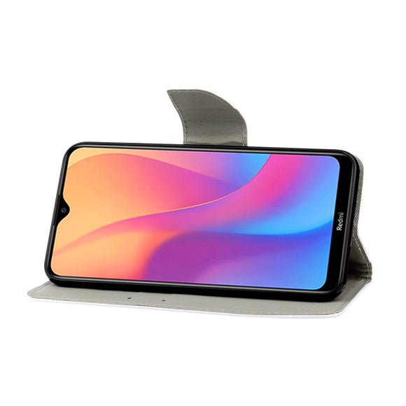 Xiaomi Redmi 9A / 9AT Læder Cover m. Pung - Sommerfugle