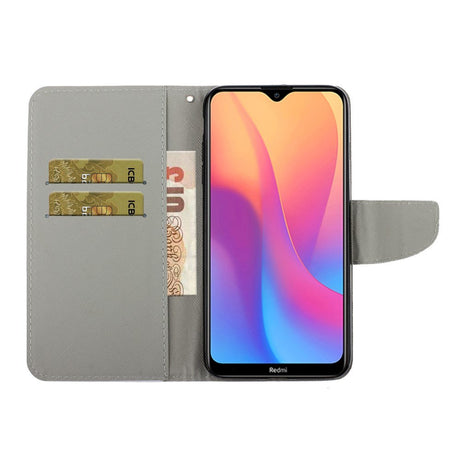 Xiaomi Redmi 9A / 9AT Læder Cover m. Pung - Sommerfugle