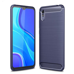 Xiaomi Redmi 9A / 9AT Brushed Carbon Fiber Texture Cover - Blå