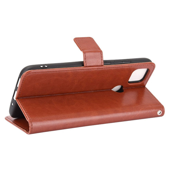 Xiaomi Redmi 9C Neutralt Læder Cover m. Pung - Brun