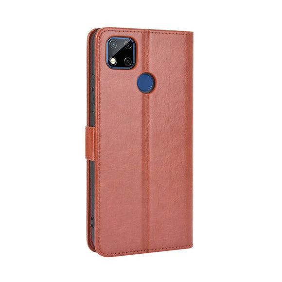 Xiaomi Redmi 9C Neutralt Læder Cover m. Pung - Brun